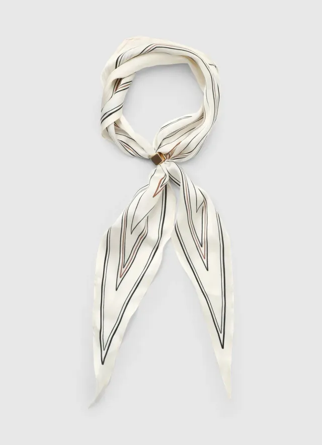 Calliope foulard rayé femme anneau métal