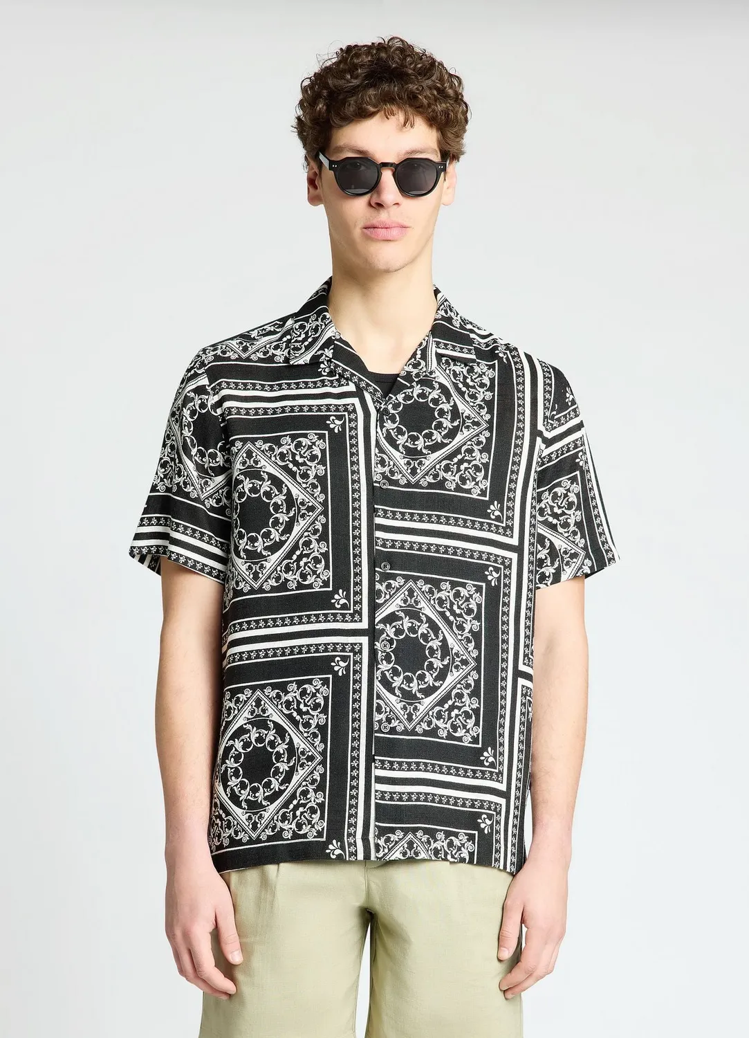 Calliope chemise bowling imprimée homme manches courtes