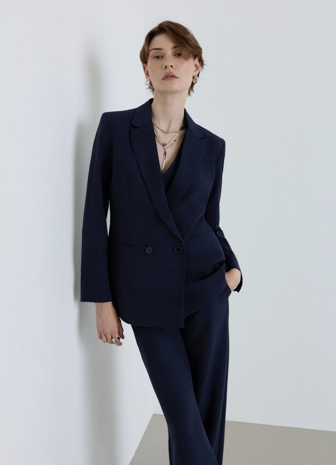 Calliope veste blazer double boutonnage femme unie