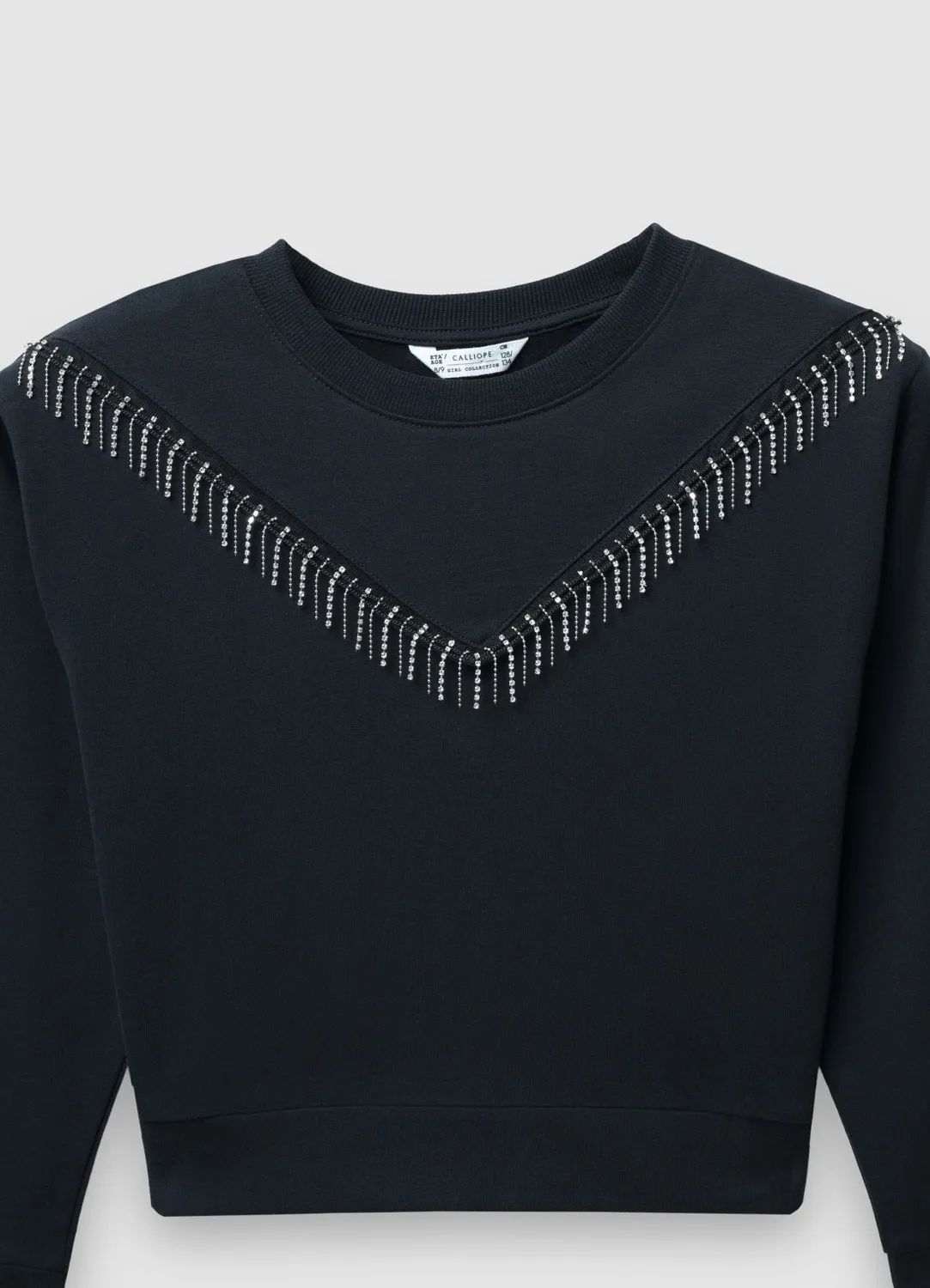 Calliope Sweat strass fille col rond