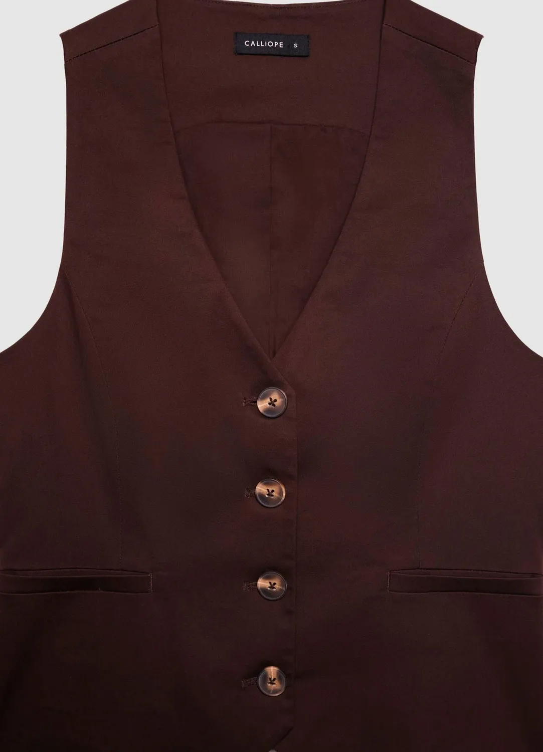 Calliope gilet femme col V boutons cintré