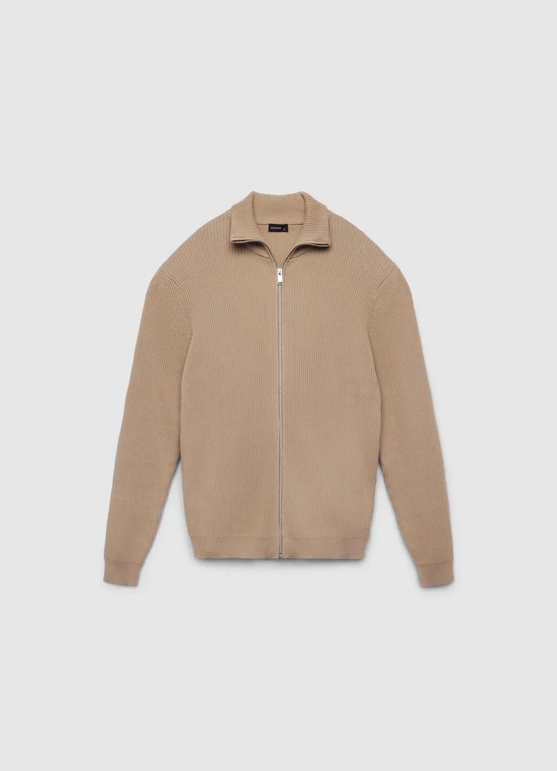 Calliope cardigan zippé col montant homme côtelé