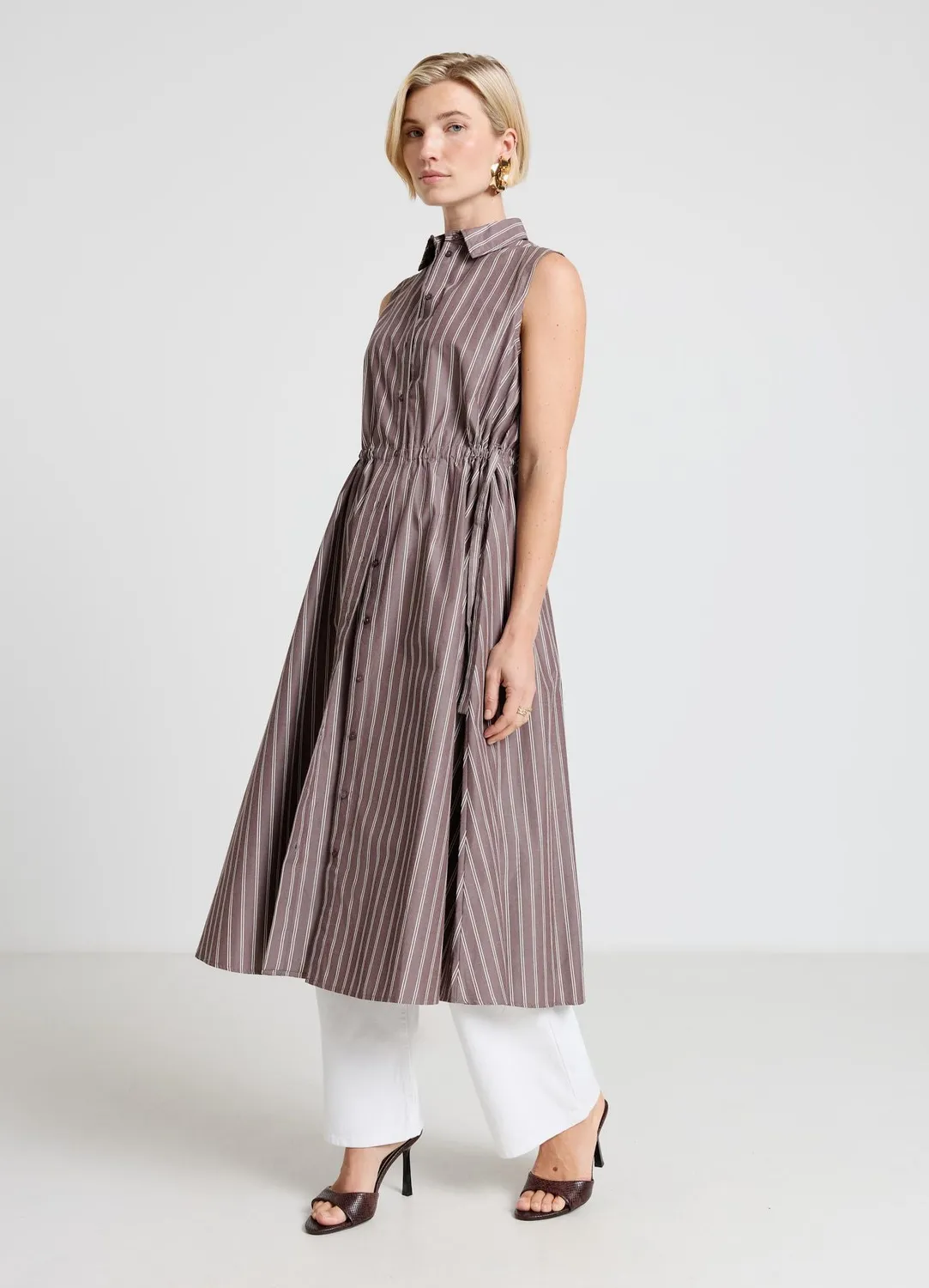 Calliope robe chemisier longue à rayures femme