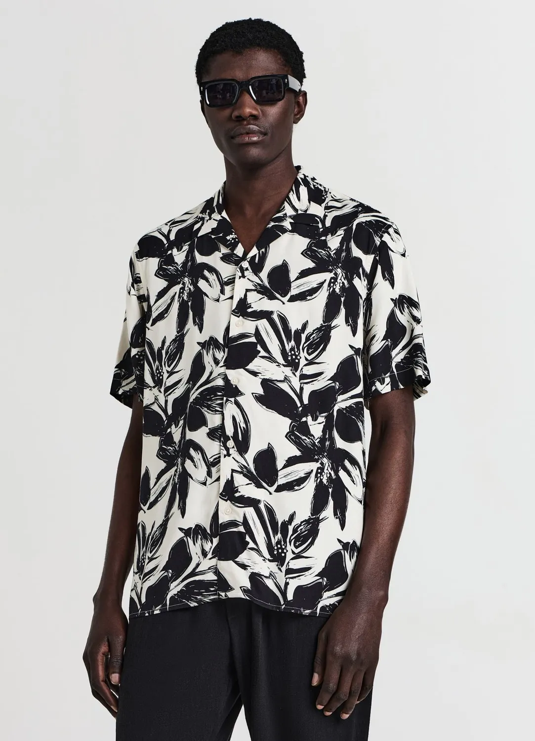 Calliope chemise bowling fleurs homme manches courtes
