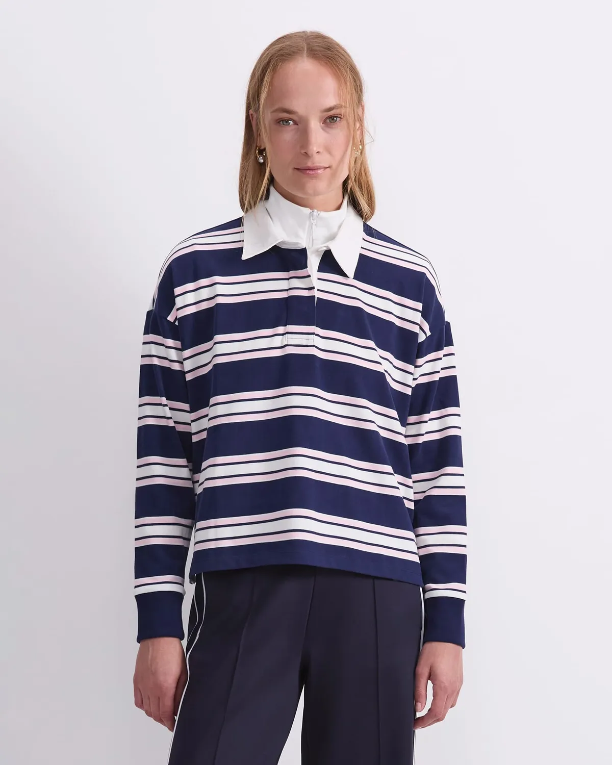 Sportscraft Kiaya Cropped Rugby polo femme rayé