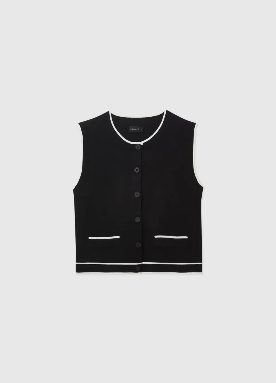 Calliope gilet maille boutons contraste femme viscose