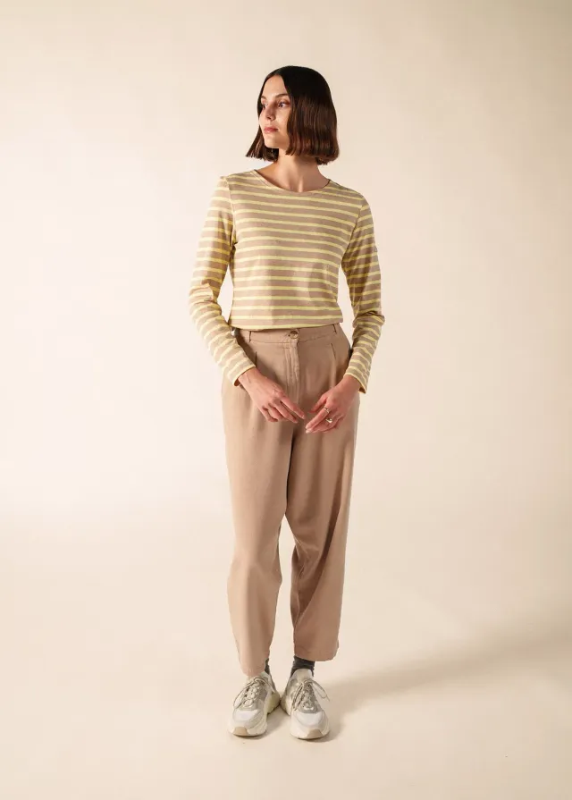 Saint James Minquidame marinière femme beige chine/aube