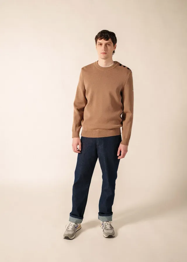 Saint James Cancale pull marin beige foncé laine