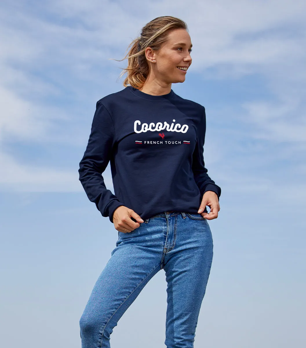 Cocorico French Touch sweat femme marine coton