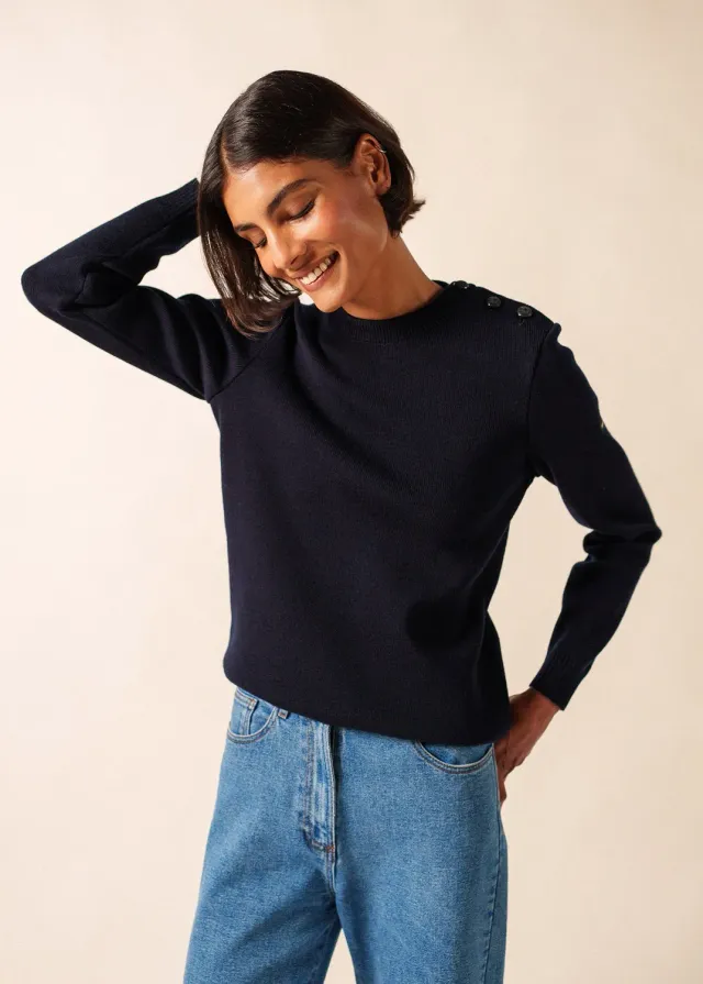 Saint James Rochefort pull marin navy laine femme