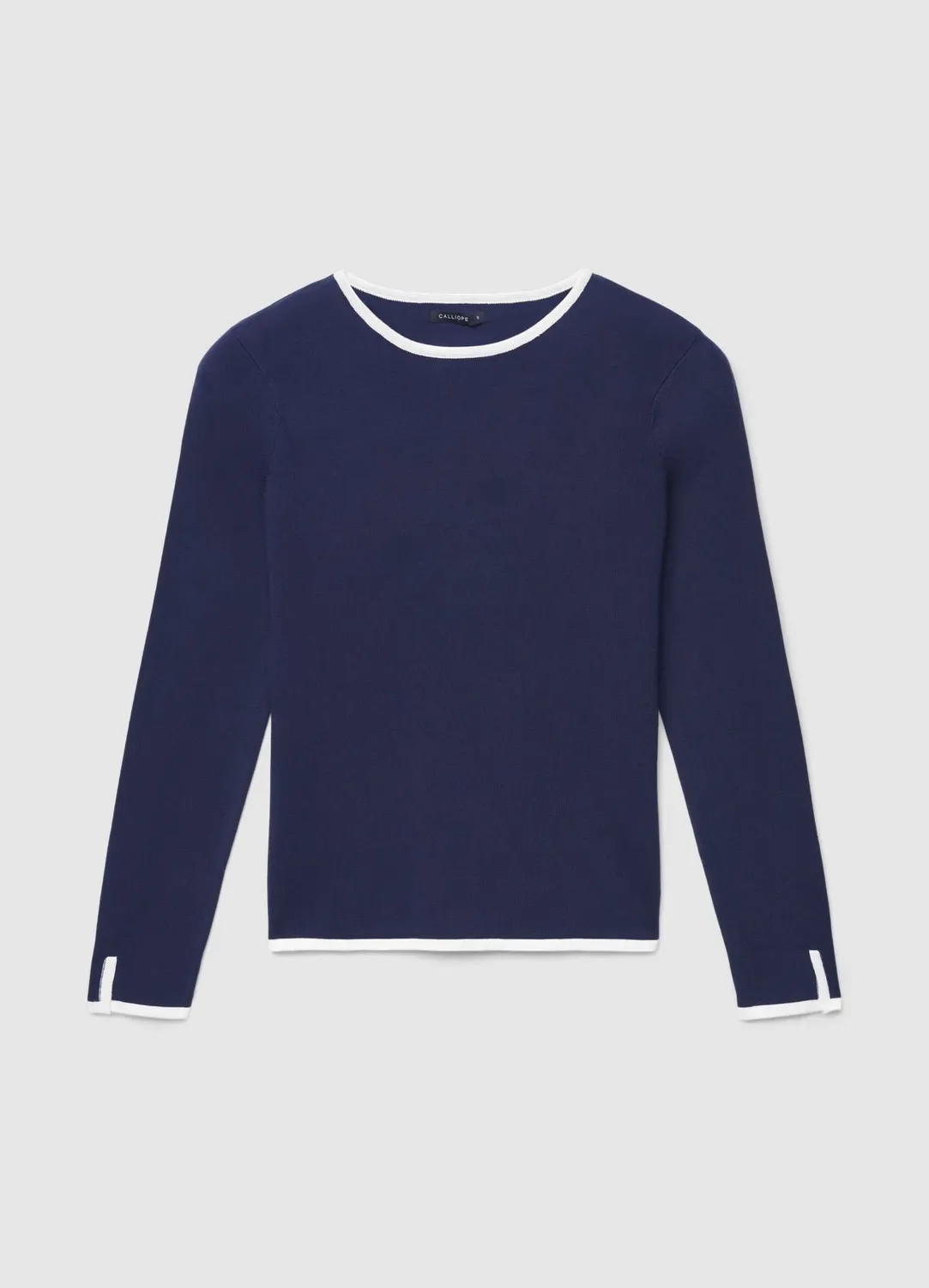 Calliope pull col rond femme profils contraste uni