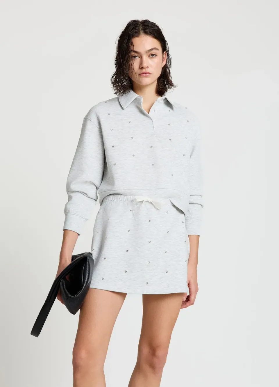 Calliope jupe-short strass femme mini droite