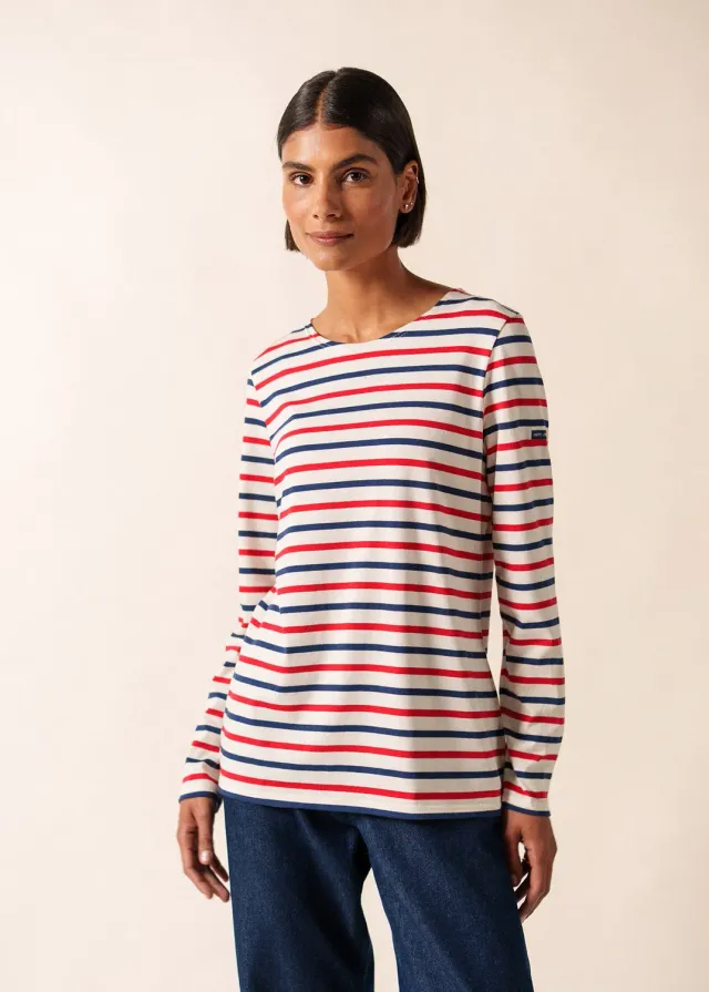 Saint James Minquidame marinière écru/marine/tulipe