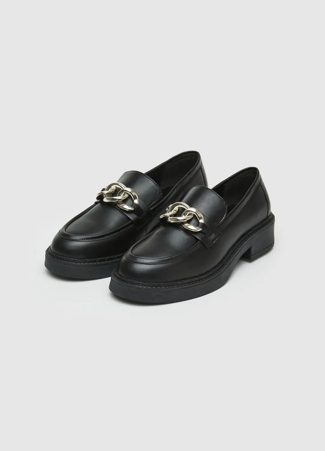 Calliope mocassins femme chaîne bout rond