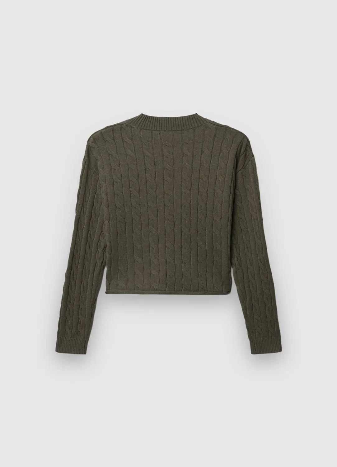 Calliope pull crop torsadé femme manches longues