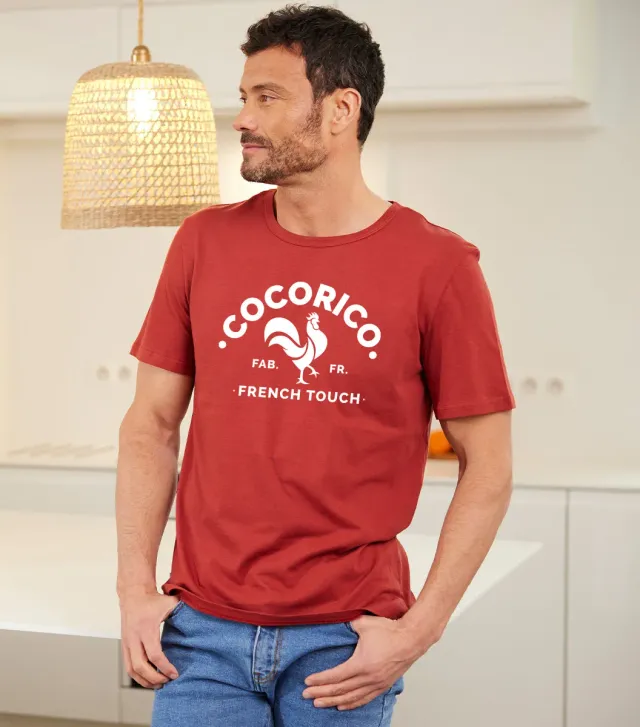 Cocorico Coq Français t-shirt homme terracotta 100% coton
