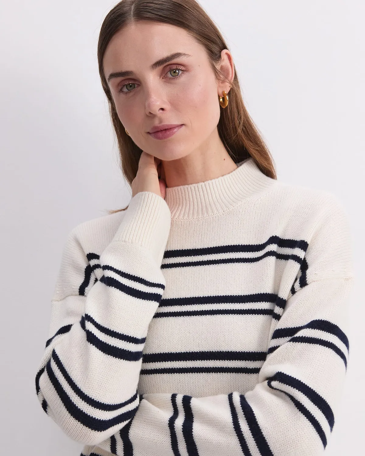 Sportscraft Pearl Relaxed pull laine cachemire col rond femme