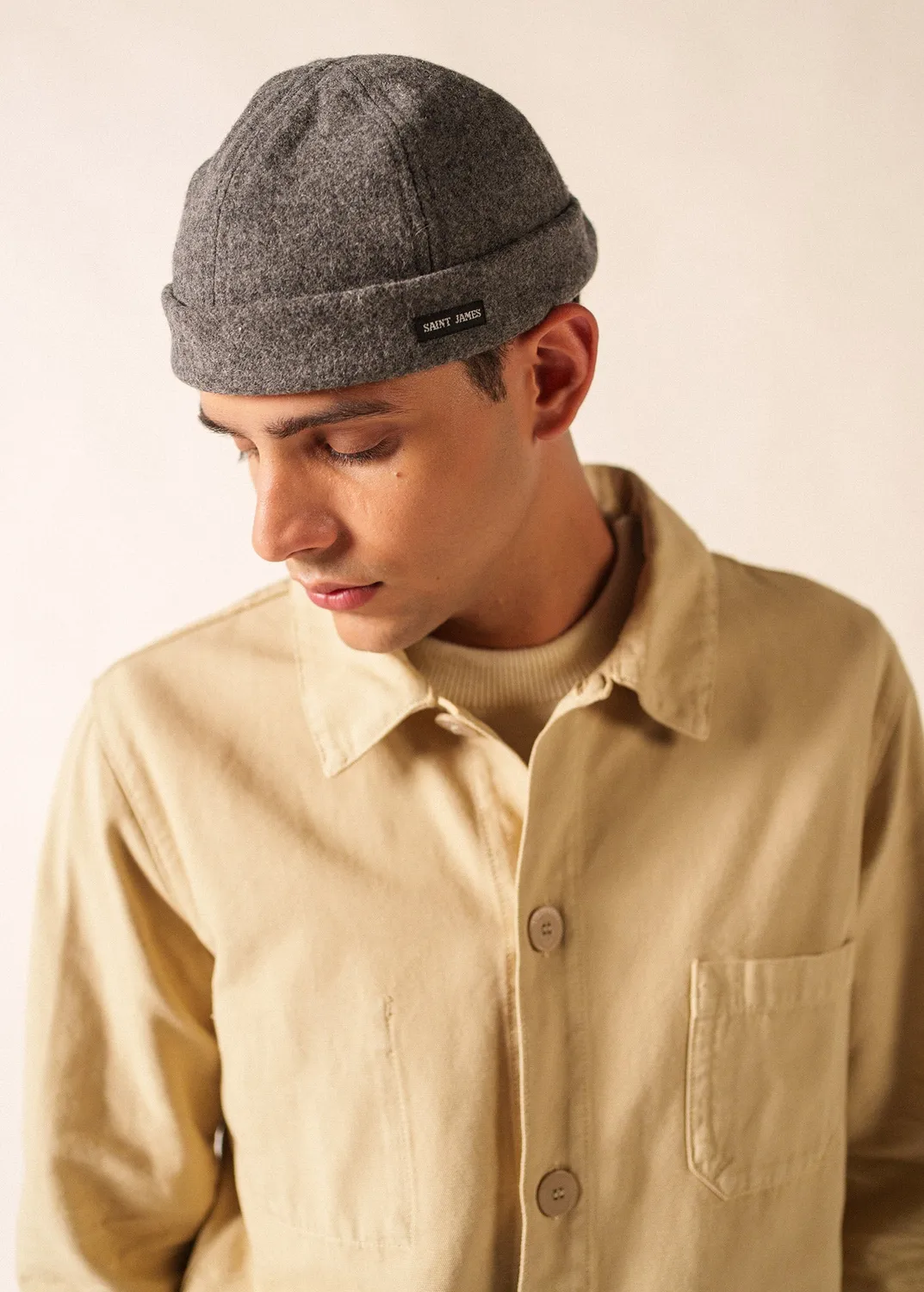 Saint James Miki bonnet marin drap laine gris taille unique