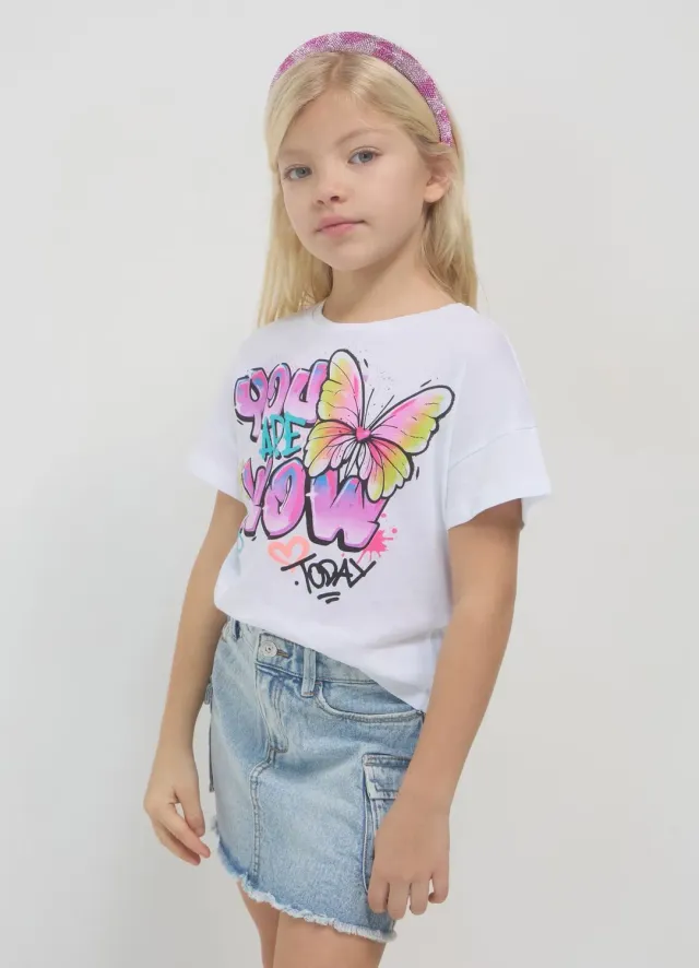 Calliope t-shirt fille coton imprimé manches courtes