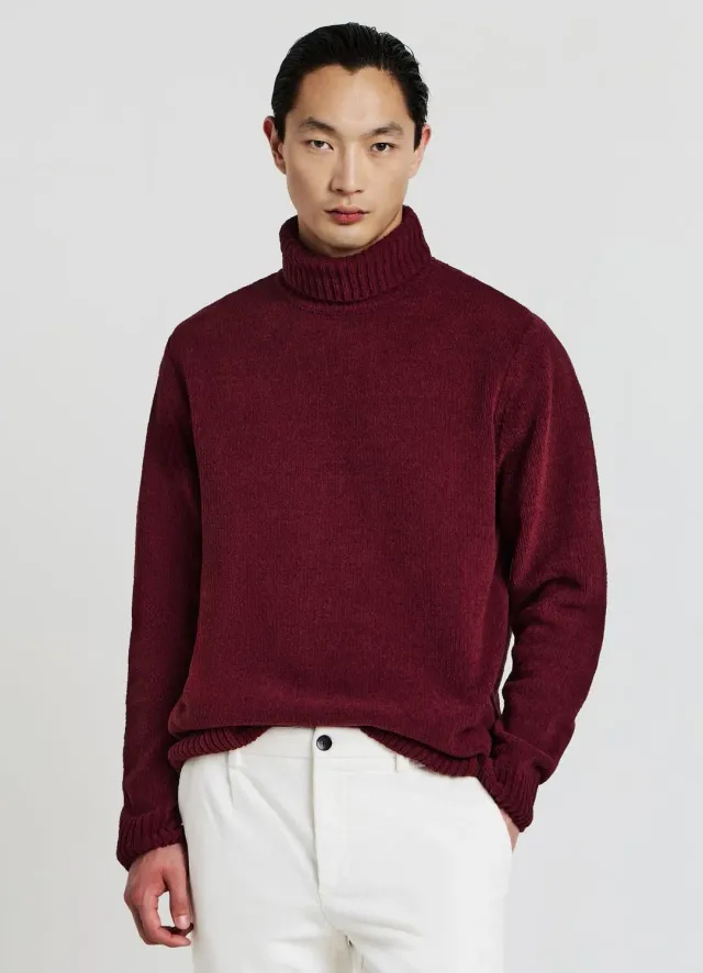 Calliope Pull col roulé chenille homme L uni