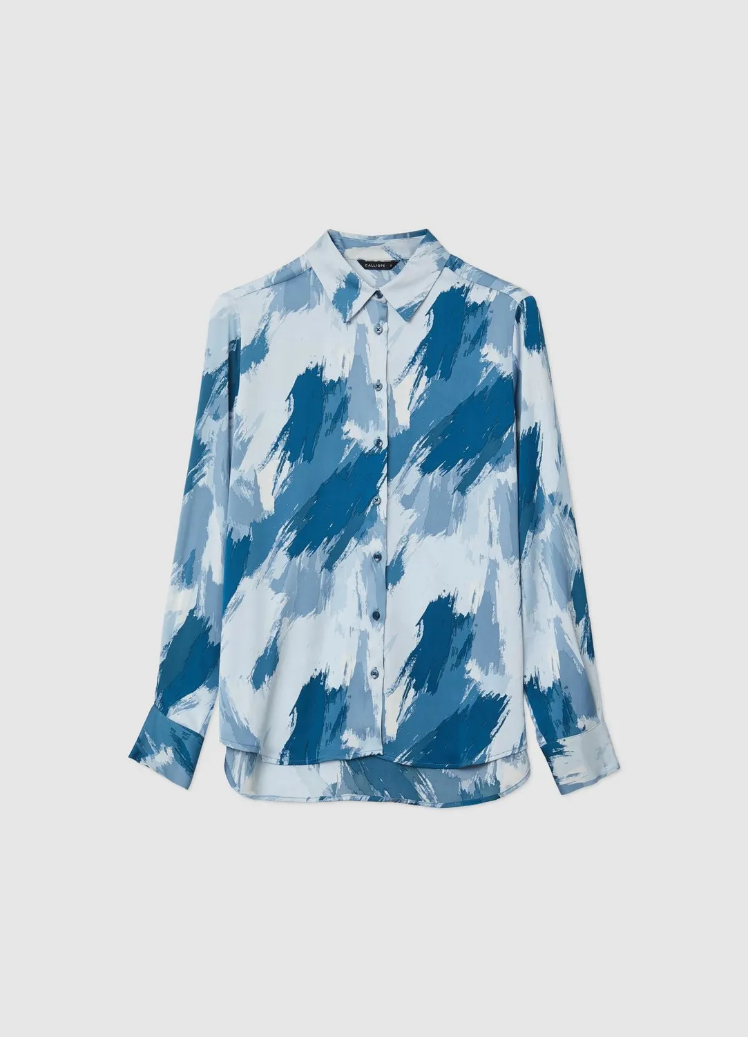 Calliope Imprimé Abstrait Chemise Satinée Manches Longues