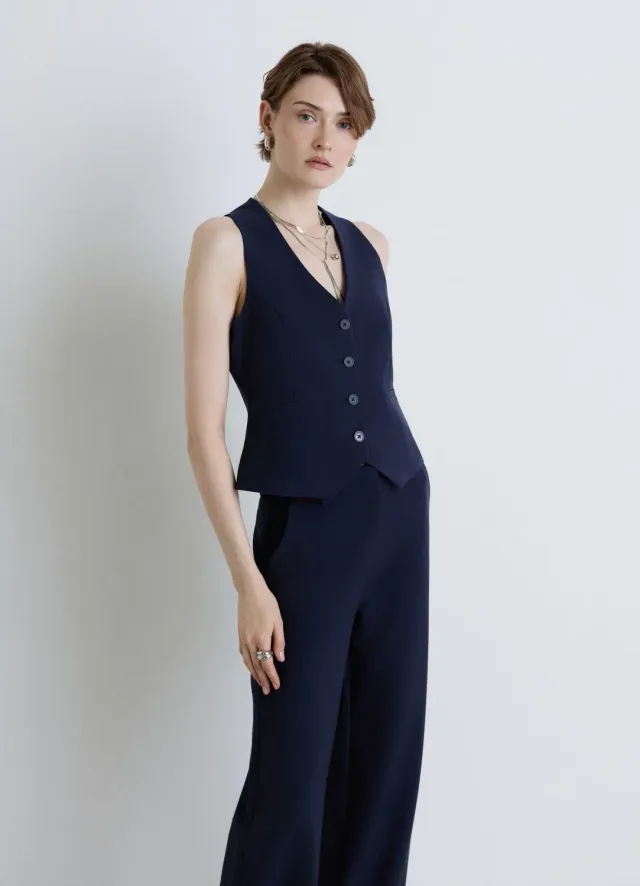 Calliope Gilet col V boutons gilet femme tailleur