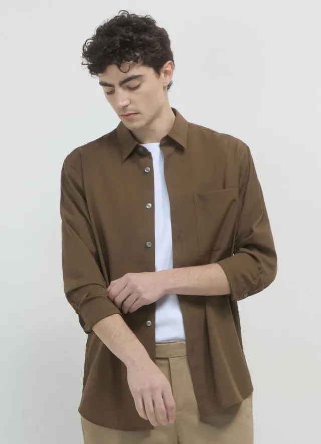 Calliope Camicia chemise homme manches longues uni