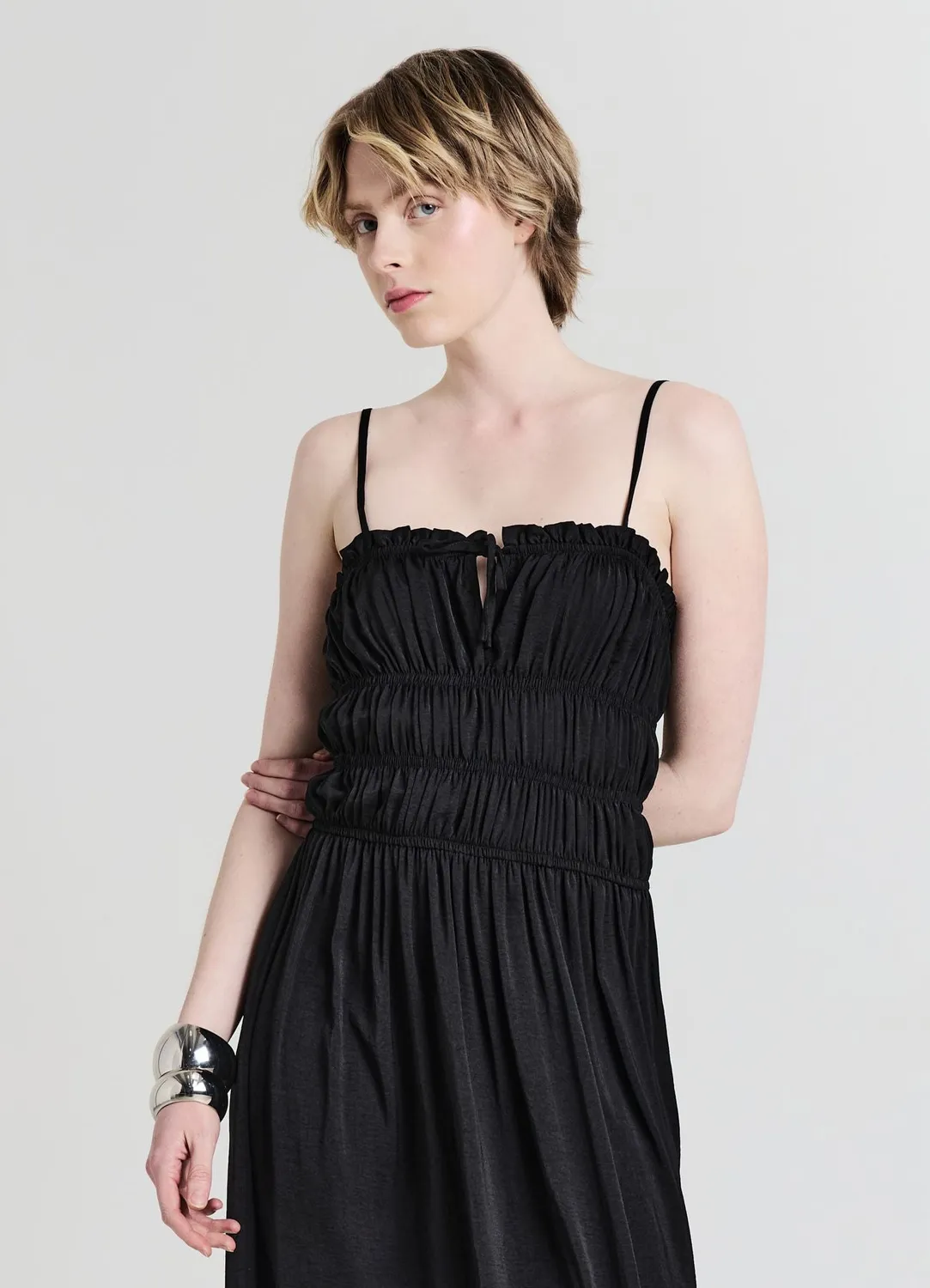 Calliope smock robe longue femme bretelles