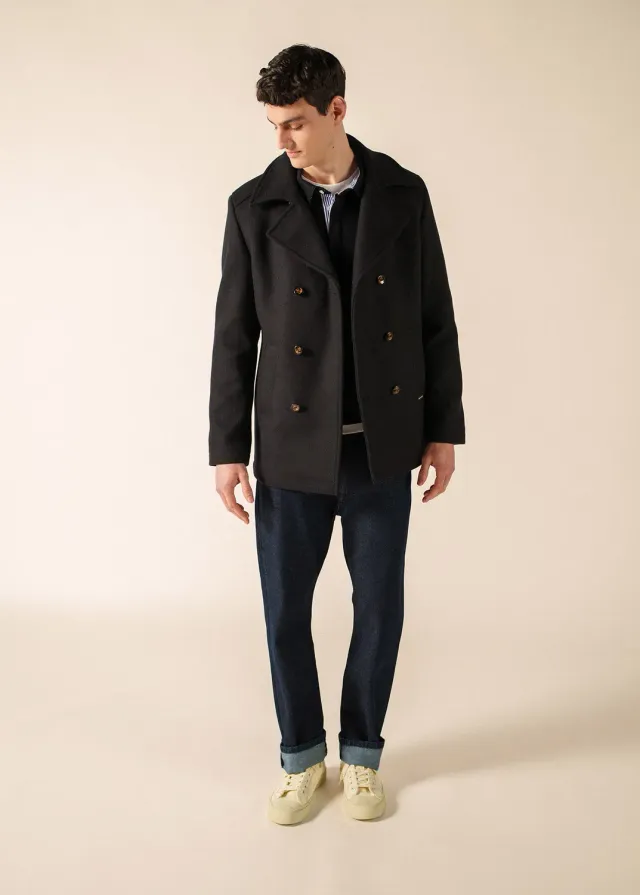 Saint James St Hilaire caban navy drap de laine