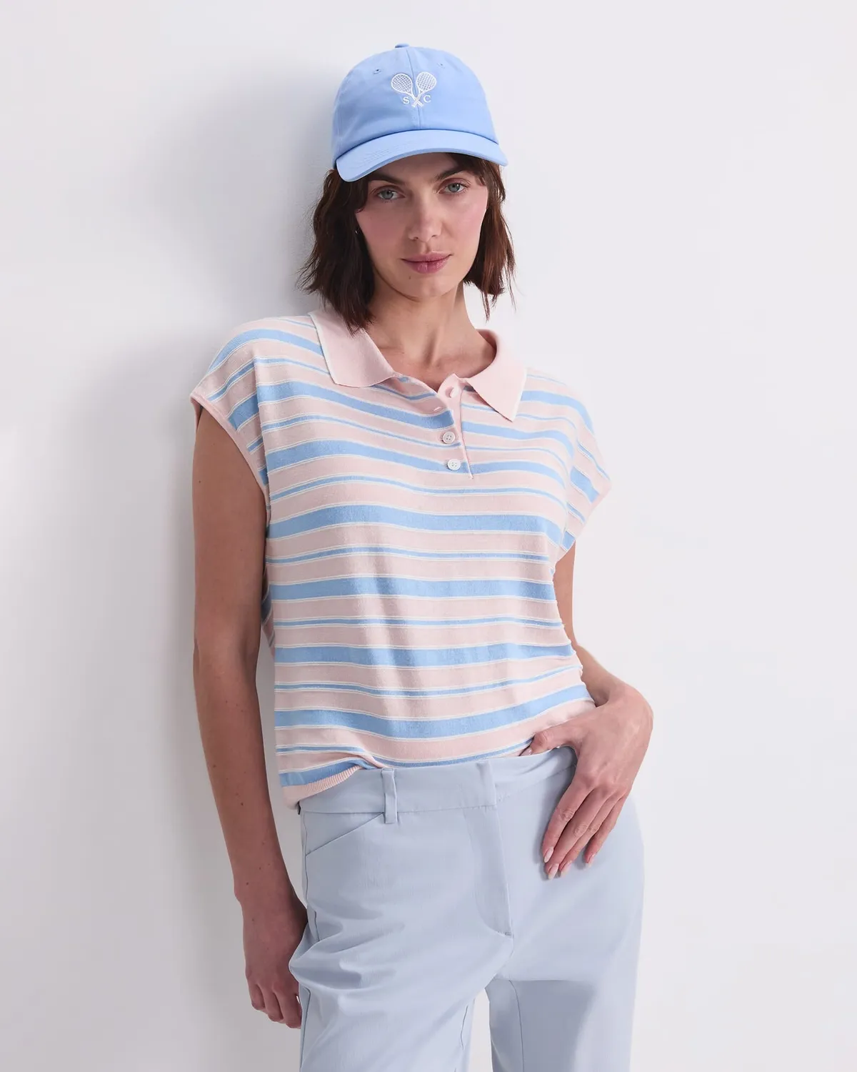 Sportscraft Alphine Stripe polo rayé femme coupe détente
