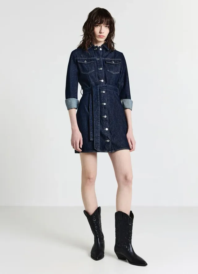 Calliope denim robe chemise femme courte