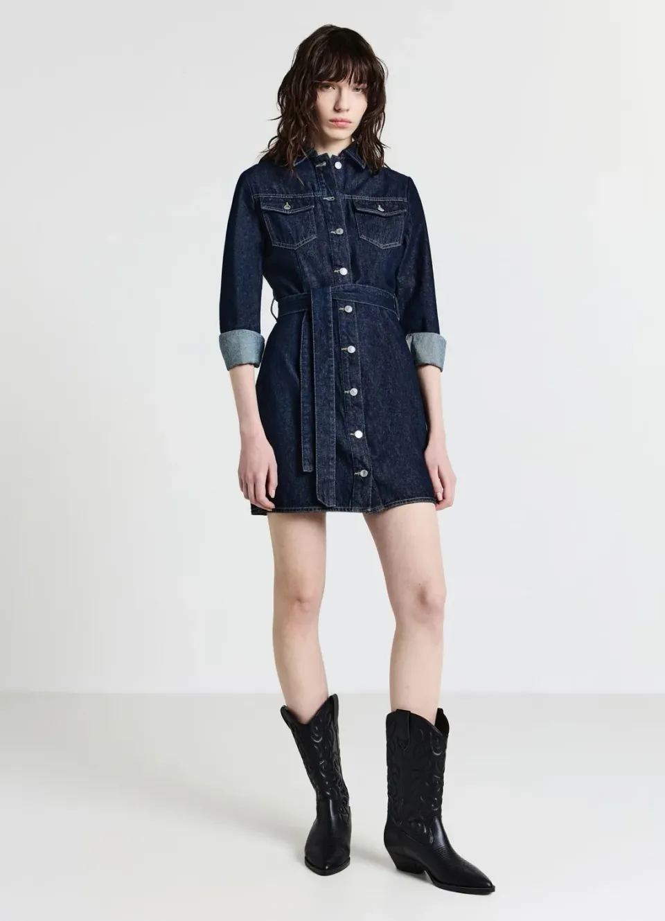 Calliope denim robe chemise femme courte