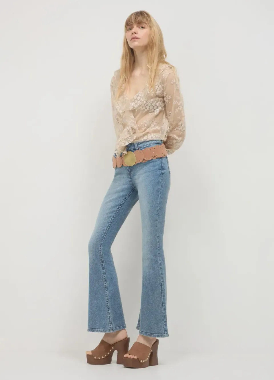 Calliope jean flare délavé femme 42 regular