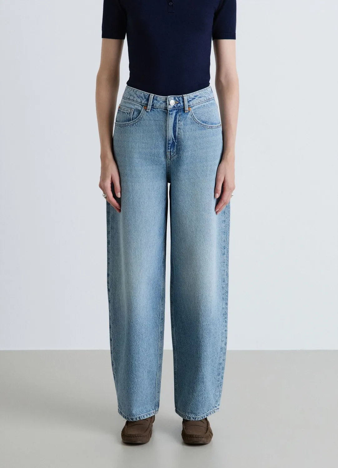 Calliope Balloon jean femme 5 poches bleu
