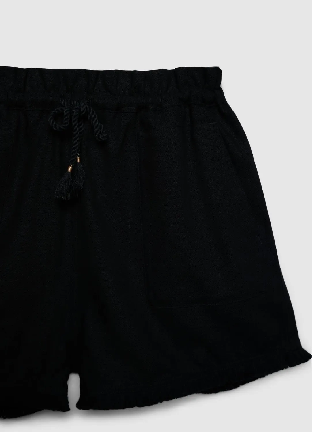 Calliope short lin franges femme taille haute
