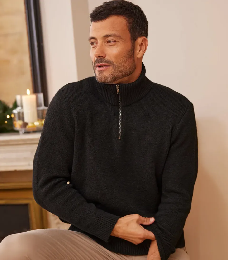 Cocorico Camionneur pull homme noir chaud