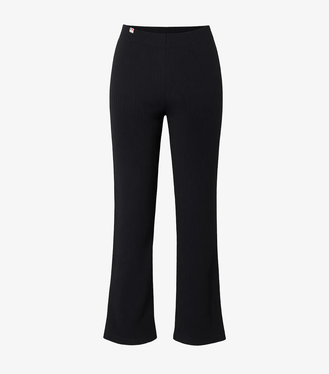 Cocorico Intemporel ensemble maille côtelée femme noir