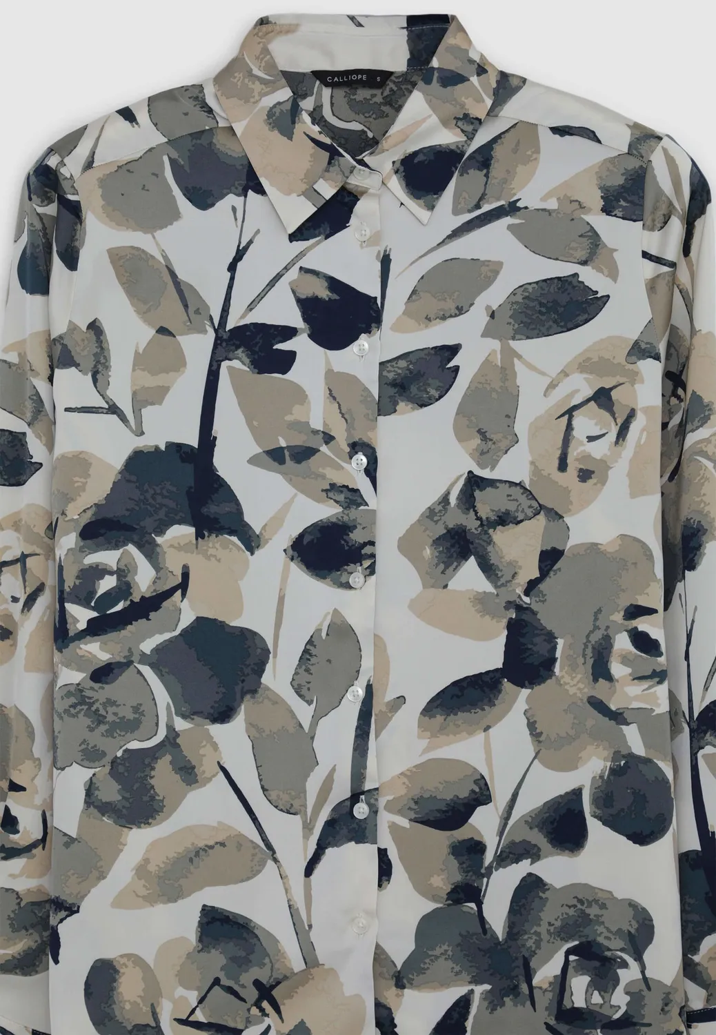 Calliope chemise femme satin fleurs manches longues