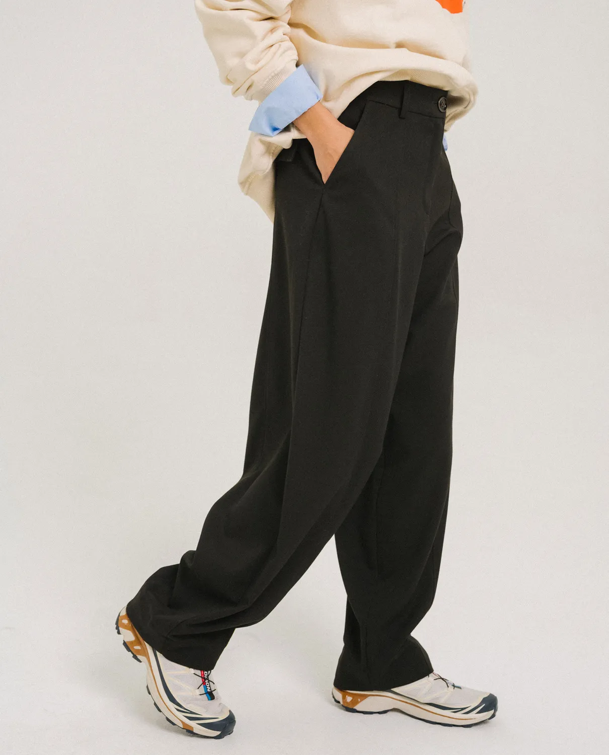 TINSELS EDWIN NOIR pantalon gabardine barrel