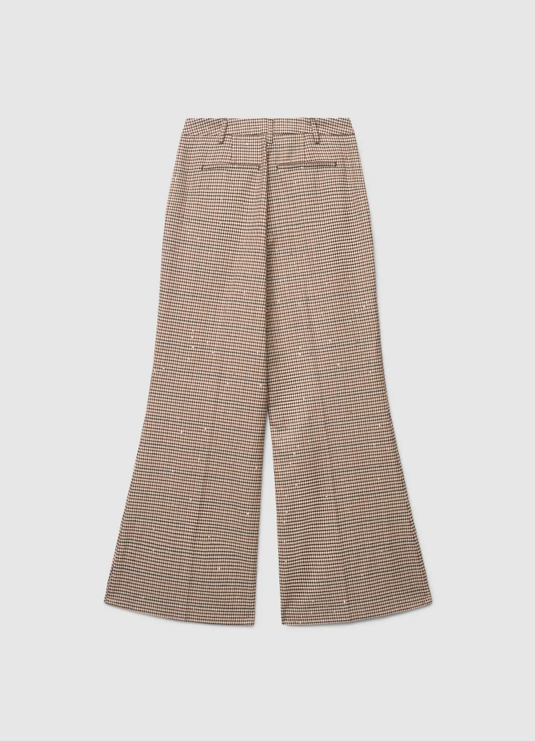 Calliope pantalon palazzo à carreaux S paillettes large
