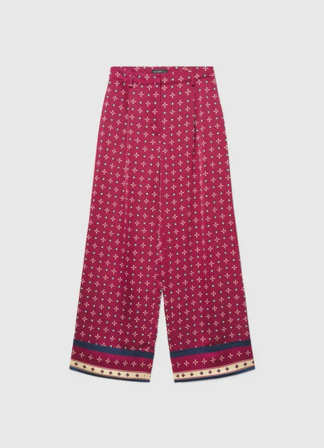 Calliope Pantalon palazzo imprimé pantalon large taille haute