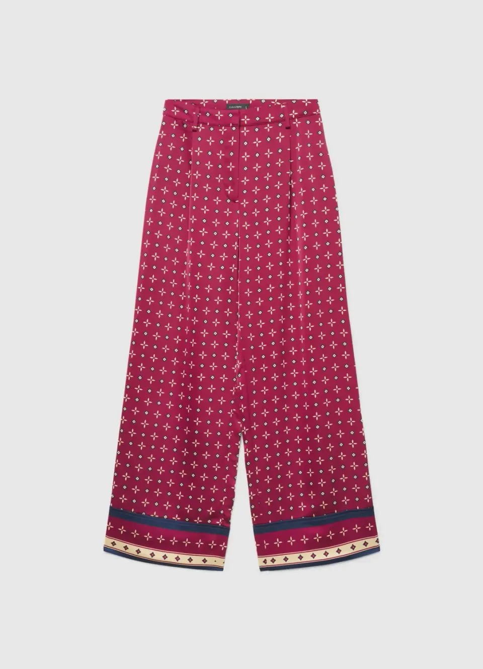 Calliope Pantalon palazzo imprimé pantalon large taille haute