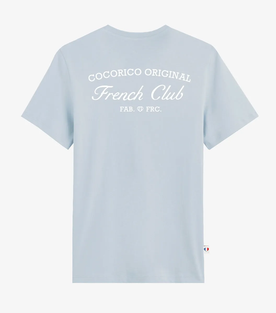 Cocorico French Club T-shirt Homme Ciel Coton