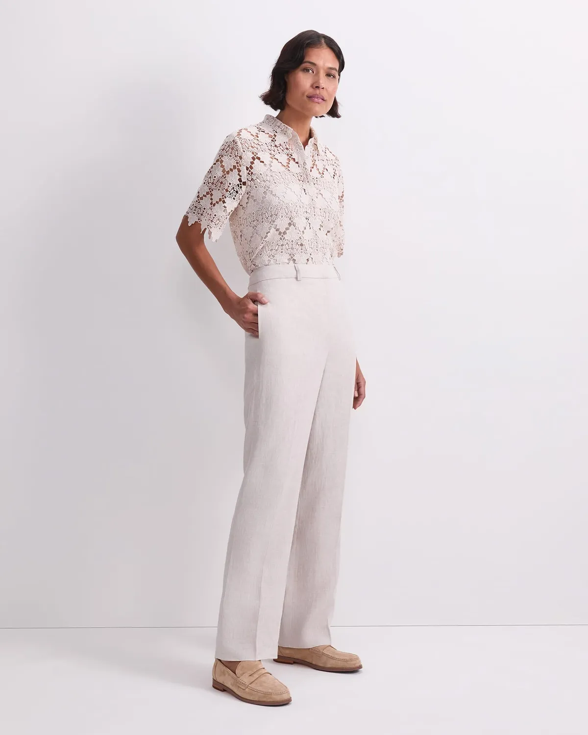 Sportscraft Freya Straight pantalon lin femme taille 6 droit