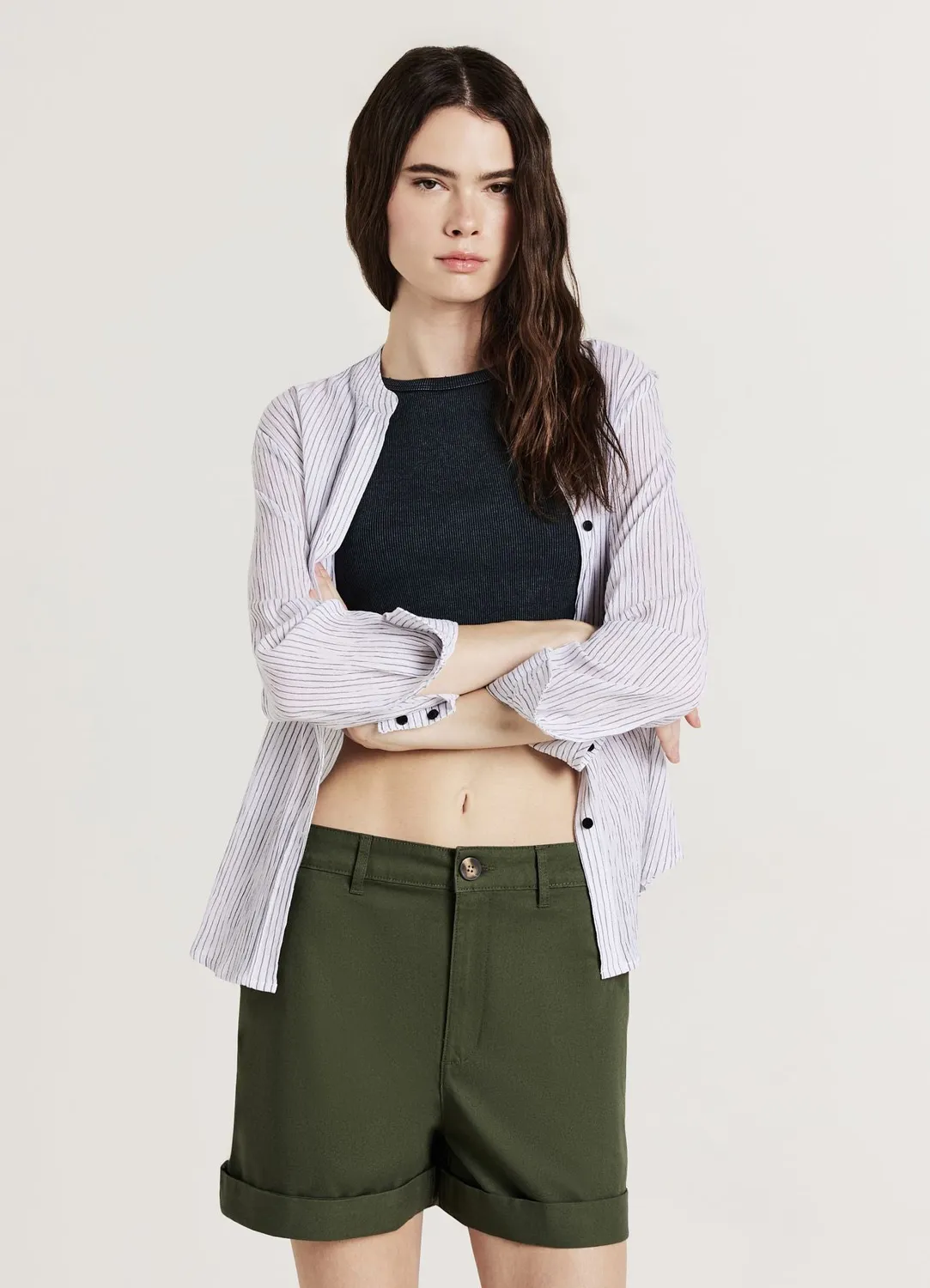 Calliope Chino short femme coton uni