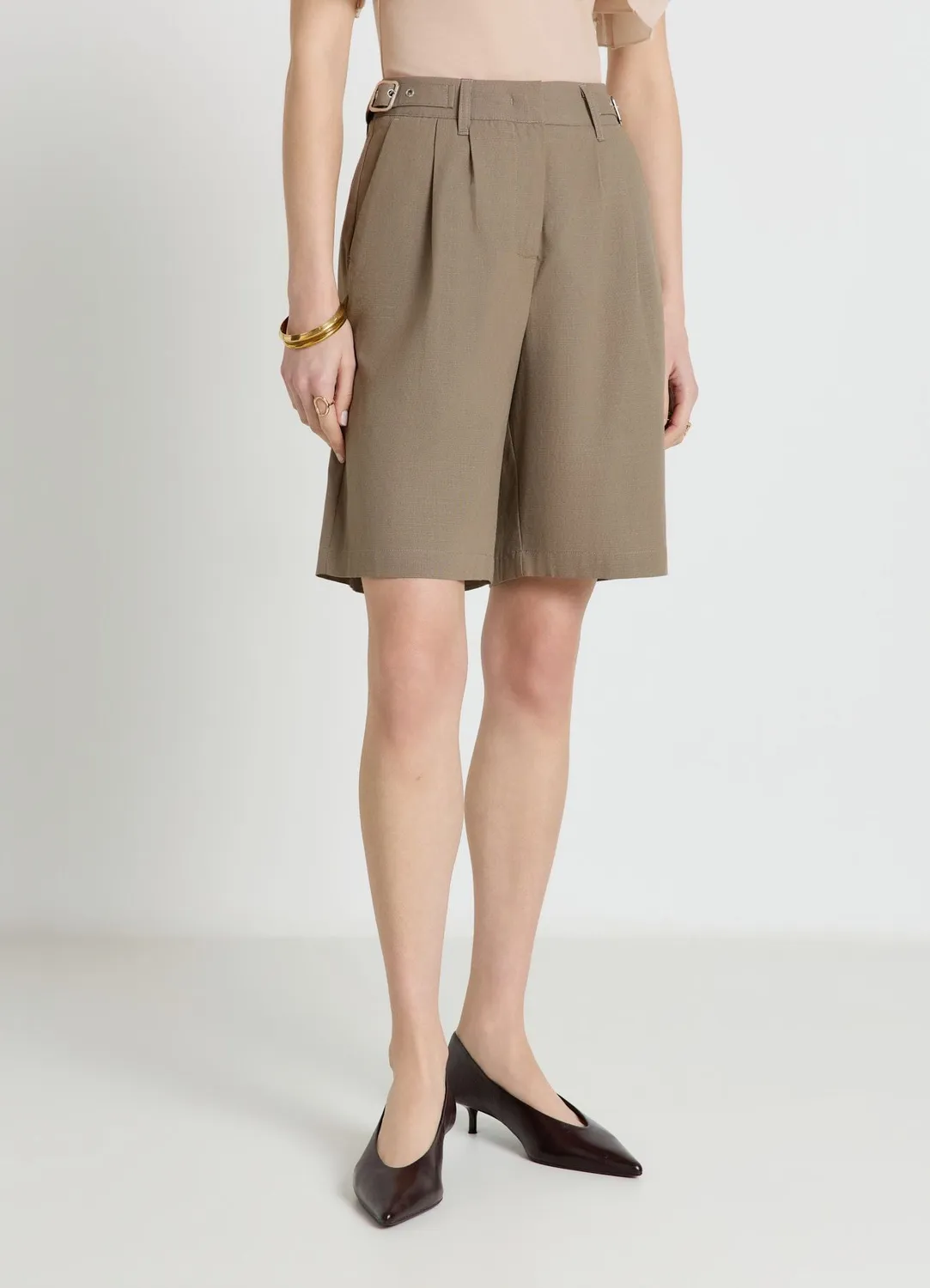 Calliope Bermuda à boucles short femme taille haute