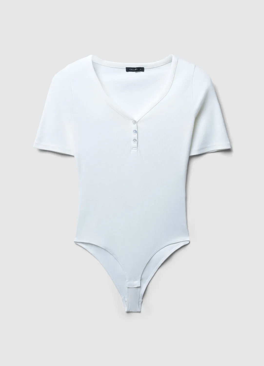 Calliope body col V femme boutons manches courtes