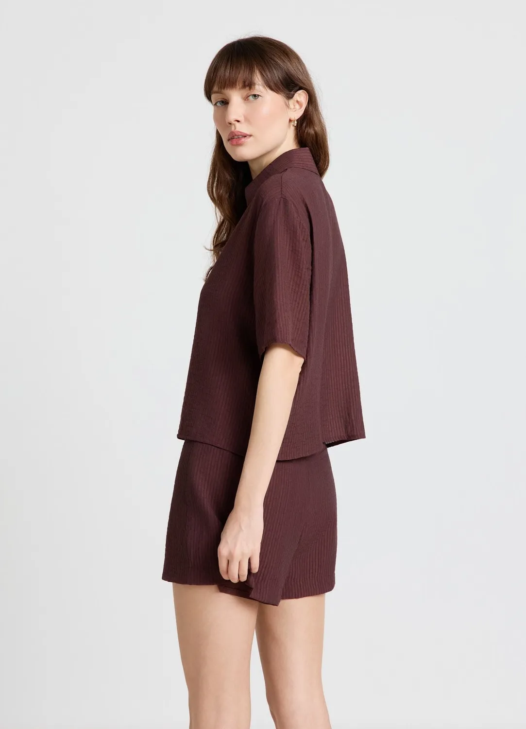Calliope chemise rayée femme manches courtes