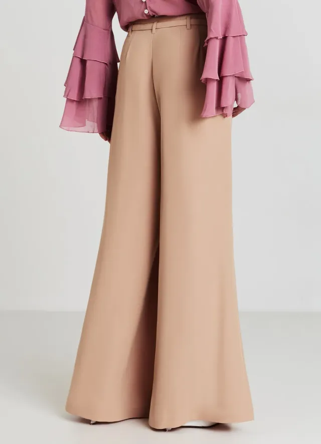 Calliope pantalon palazzo taille haute à ceinture