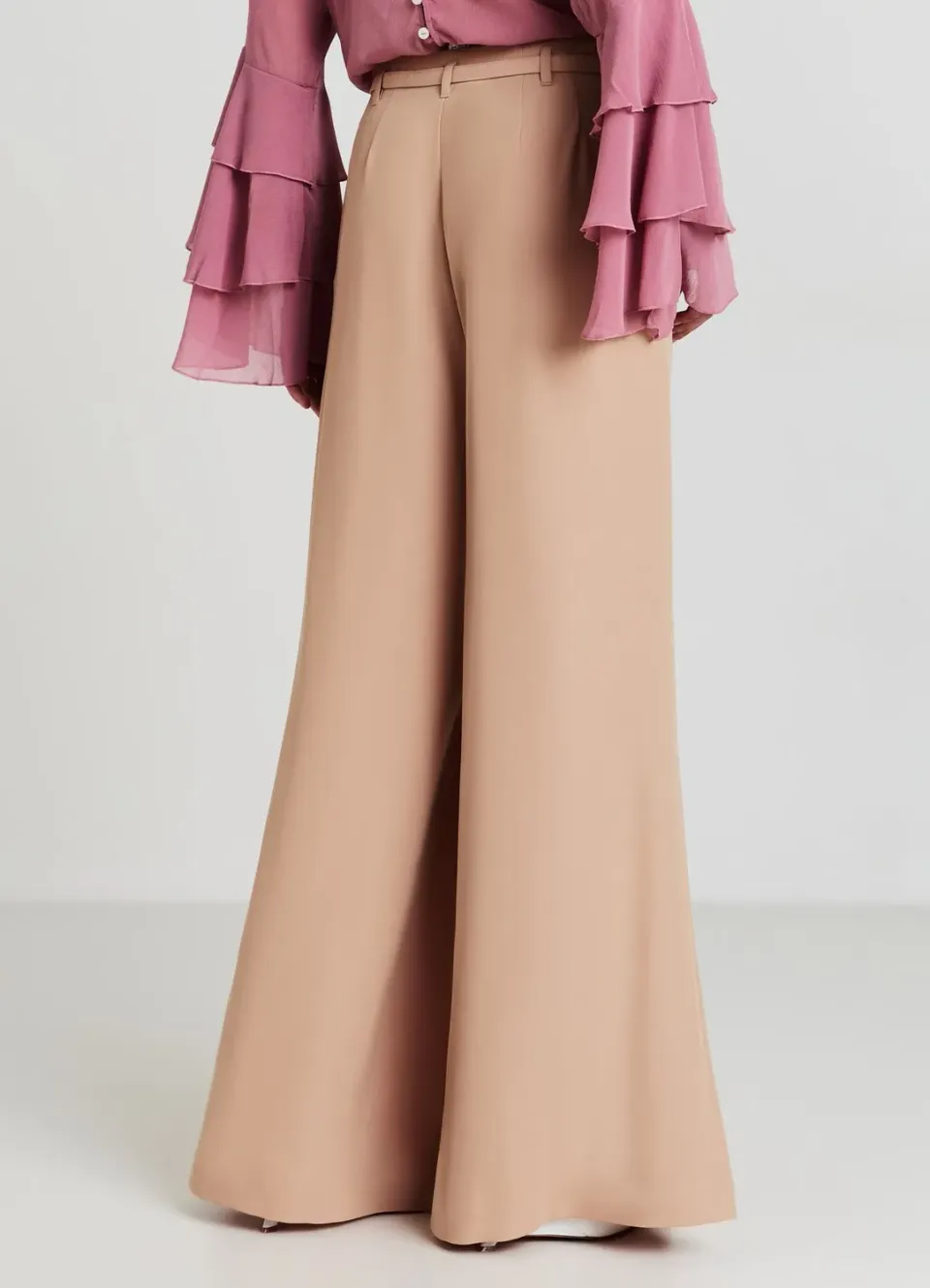Calliope pantalon palazzo taille haute à ceinture